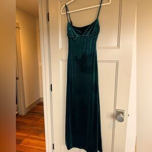 Elegant Green Velvet evening, Prom, or Homecoming Dress, Size S
